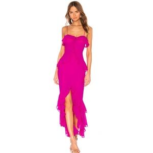 Lovers + Friends Pink Ruffle Dress